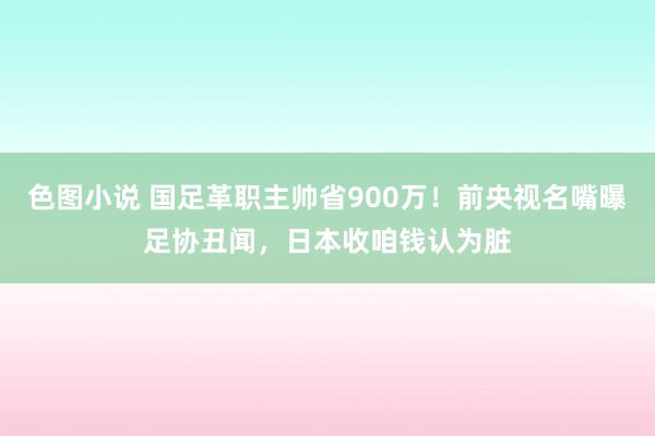 色图小说 国足革职主帅省900万！前央视名嘴曝足协丑闻，日本收咱钱认为脏