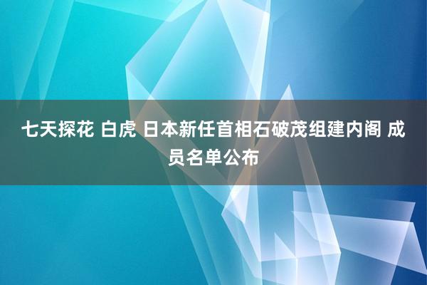 七天探花 白虎 日本新任首相石破茂组建内阁 成员名单公布