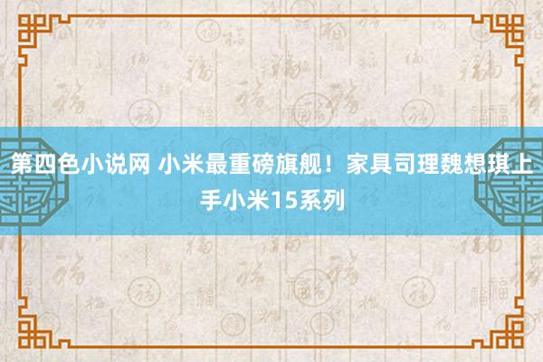 第四色小说网 小米最重磅旗舰！家具司理魏想琪上手小米15系列