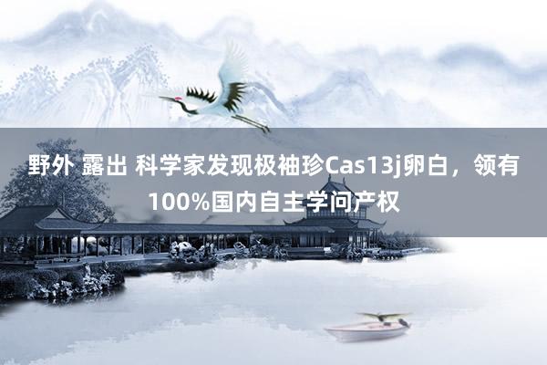 野外 露出 科学家发现极袖珍Cas13j卵白，领有100%国内自主学问产权