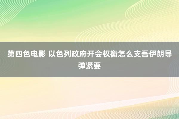 第四色电影 以色列政府开会权衡怎么支吾伊朗导弹紧要