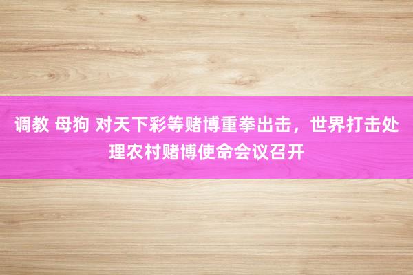 调教 母狗 对天下彩等赌博重拳出击，世界打击处理农村赌博使命会议召开