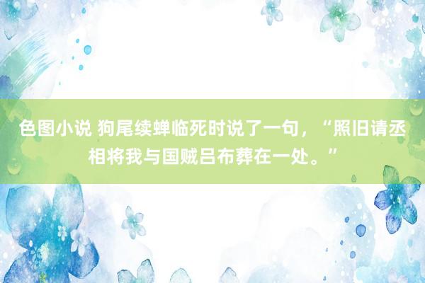 色图小说 狗尾续蝉临死时说了一句，“照旧请丞相将我与国贼吕布葬在一处。”