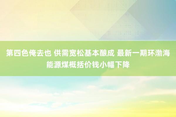 第四色俺去也 供需宽松基本酿成 最新一期环渤海能源煤概括价钱小幅下降