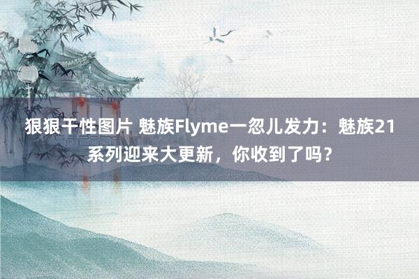 狠狠干性图片 魅族Flyme一忽儿发力：魅族21系列迎来大更新，你收到了吗？