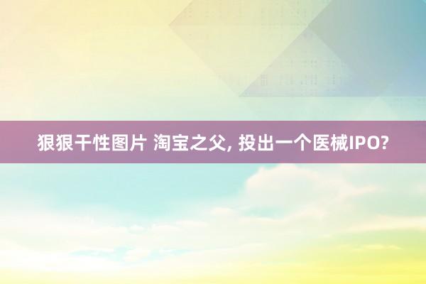 狠狠干性图片 淘宝之父， 投出一个医械IPO?