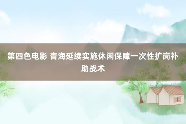 第四色电影 青海延续实施休闲保障一次性扩岗补助战术