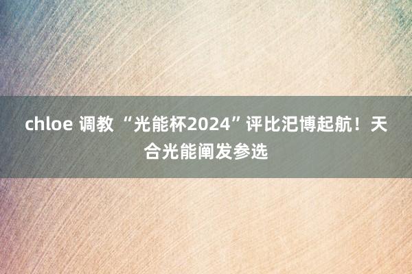 chloe 调教 “光能杯2024”评比汜博起航！天合光能阐发参选