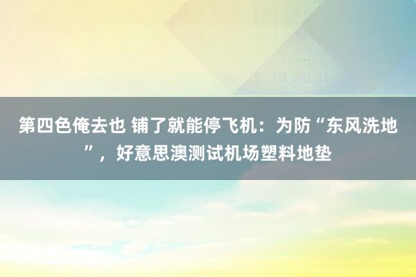 第四色俺去也 铺了就能停飞机：为防“东风洗地”，好意思澳测试机场塑料地垫