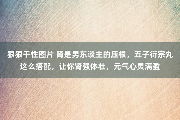 狠狠干性图片 肾是男东谈主的压根，五子衍宗丸这么搭配，让你肾强体壮，元气心灵满盈