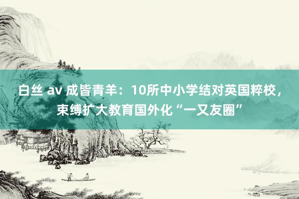 白丝 av 成皆青羊：10所中小学结对英国粹校，束缚扩大教育国外化“一又友圈”