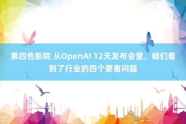 第四色影院 从OpenAI 12天发布会里，咱们看到了行业的四个要害问题