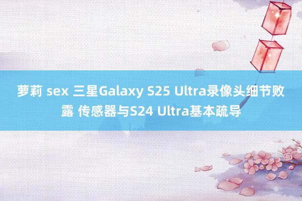 萝莉 sex 三星Galaxy S25 Ultra录像头细节败露 传感器与S24 Ultra基本疏导