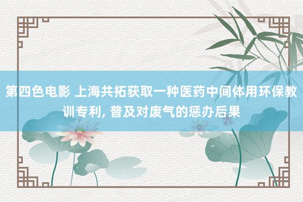 第四色电影 上海共拓获取一种医药中间体用环保教训专利， 普及对废气的惩办后果