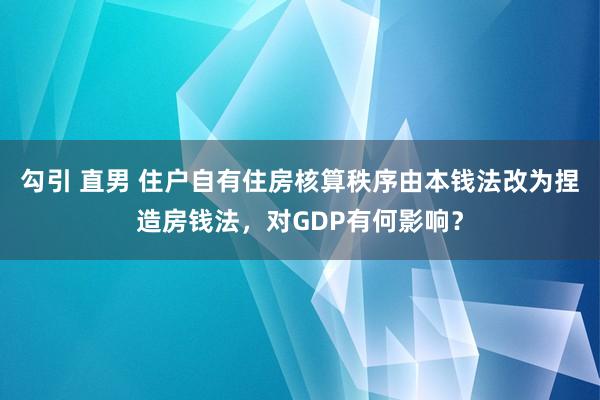 勾引 直男 住户自有住房核算秩序由本钱法改为捏造房钱法，对GDP有何影响？