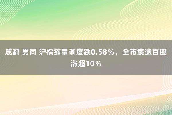 成都 男同 沪指缩量调度跌0.58％，全市集逾百股涨超10％