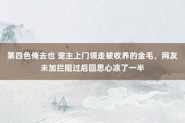 第四色俺去也 宠主上门领走被收养的金毛，网友未加拦阻过后回思心凉了一半