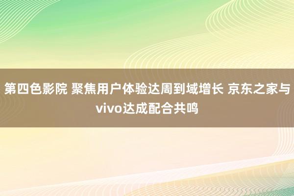 第四色影院 聚焦用户体验达周到域增长 京东之家与vivo达成配合共鸣