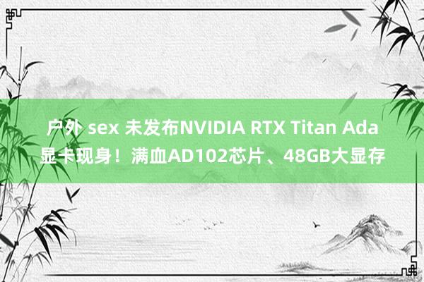 户外 sex 未发布NVIDIA RTX Titan Ada显卡现身！满血AD102芯片、48GB大显存