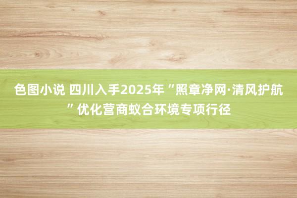 色图小说 四川入手2025年“照章净网·清风护航”优化营商蚁合环境专项行径